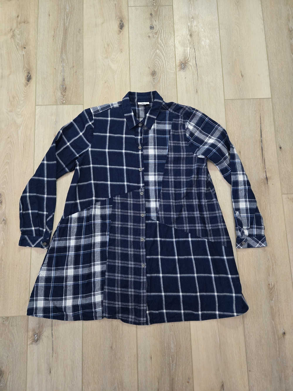 J. Jill Mixed Patchwork Plaid Button-Front Tunic Women's M